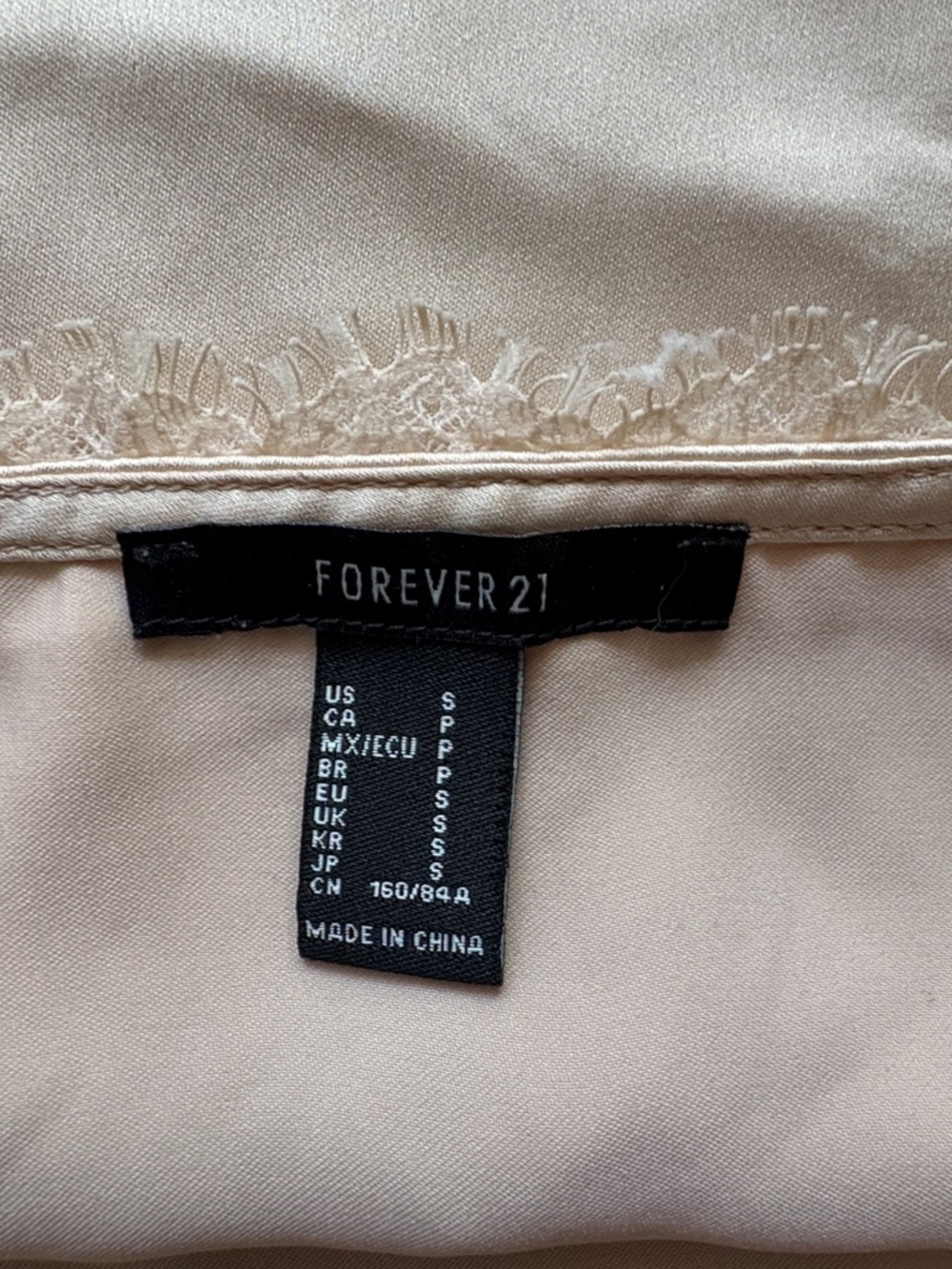 Forever 21 Cream Satin Lace-Trim Cami - Picture 2 of 5